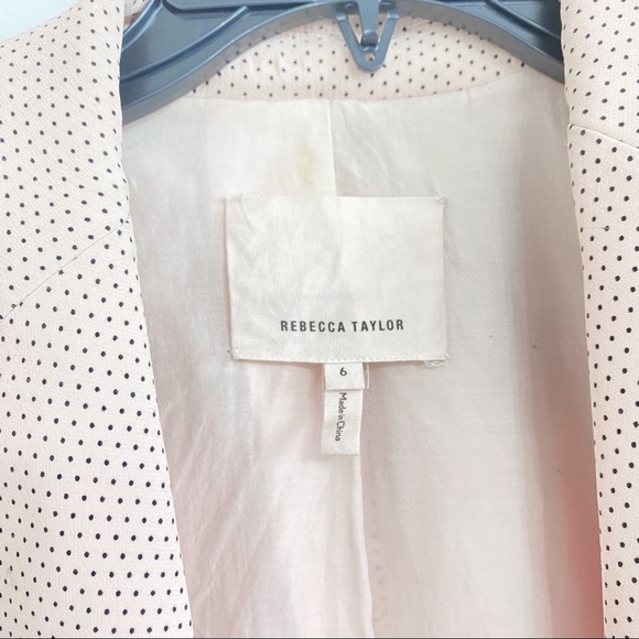 Rebecca Taylor Pindot Blush Pink Polka Dot Blazer - Picture 10 of 16